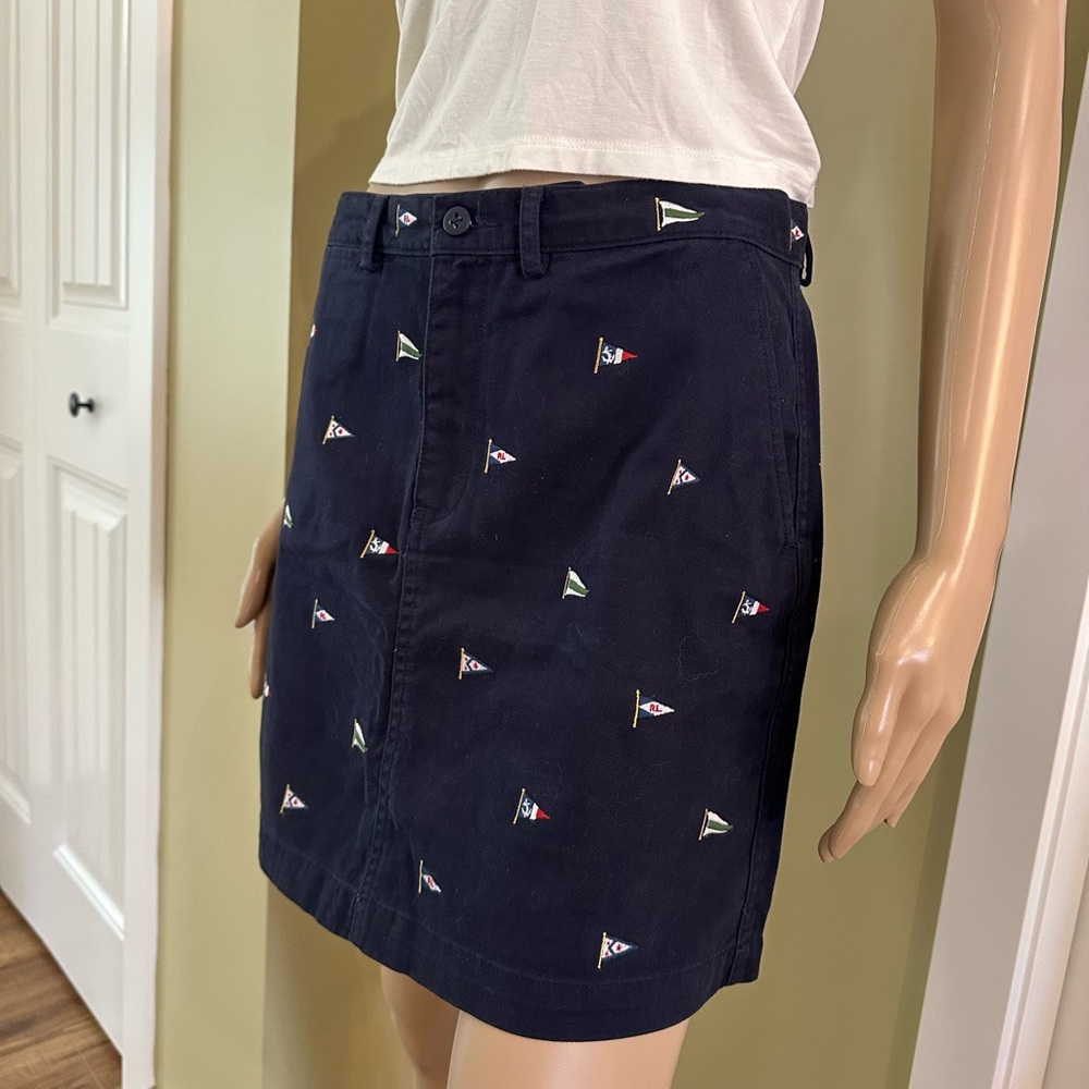 Ralph Lauren Nautical Flag Embroidered Navy Skirt